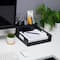 Mind Reader Black Plastic Utensil, Napkin & Plate Serving Tray